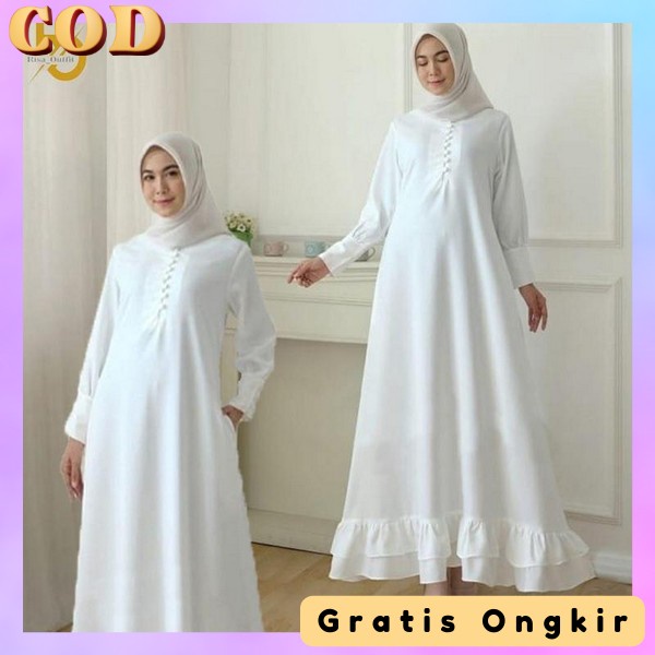 Gamies Bahan Tebal Baju Pesta Kondangan Gamis Wanita Dewasa Pakaian Pengajian Fashion Wanita Gsmis P
