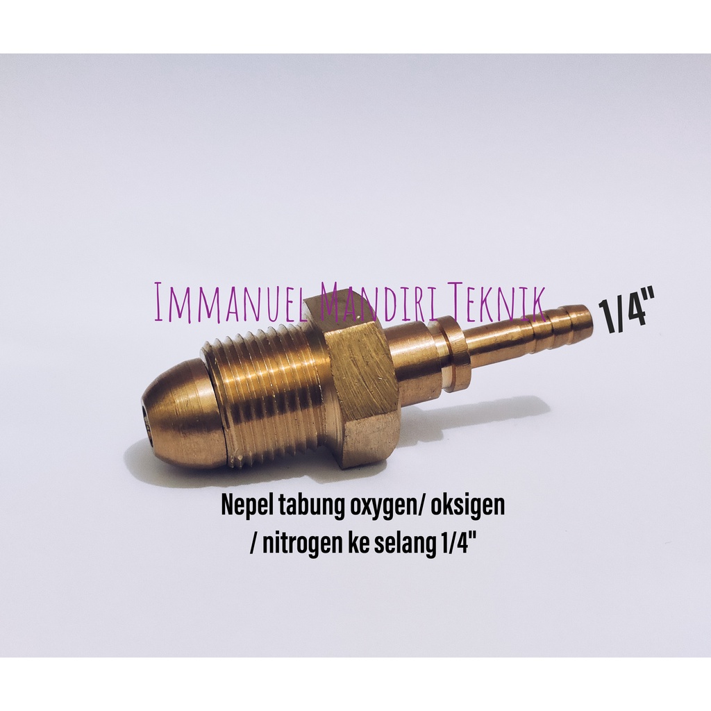 Nepel tabung oksigen 1/4 / Nepel tabung nitrogen selang 1/4