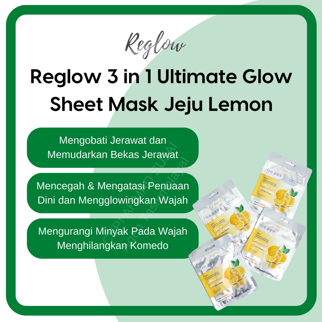 Paket Reglow + Serum + Masker Penghilang Flek Tanpa Detox