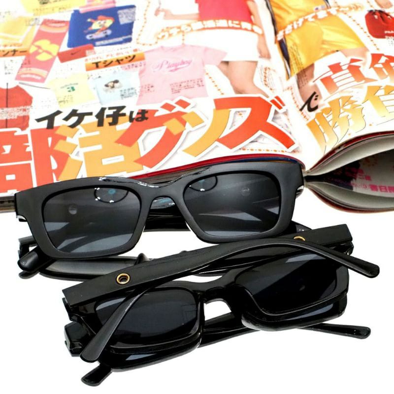 BISA COD &quot;PROMO&quot; KM03 Kacamata Hitam Wanita/Pria Sunglasses Korean INS Fashion Kacamata Kacamata Gaya Persegi Panjang Kacamata Wanita Kacamata