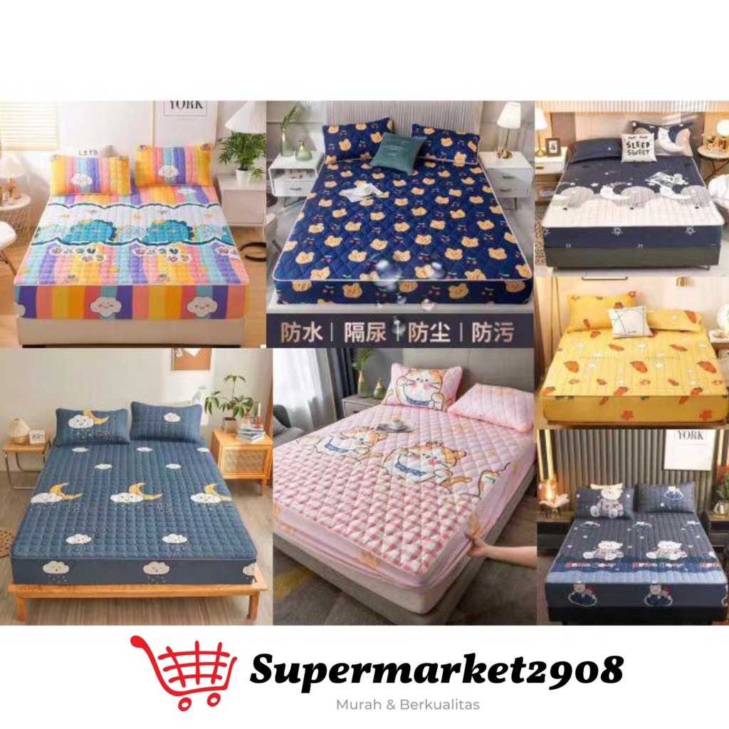 Sprei Sultan Waterproof Ukuran 180x200 Anti Air Import Bed Protector