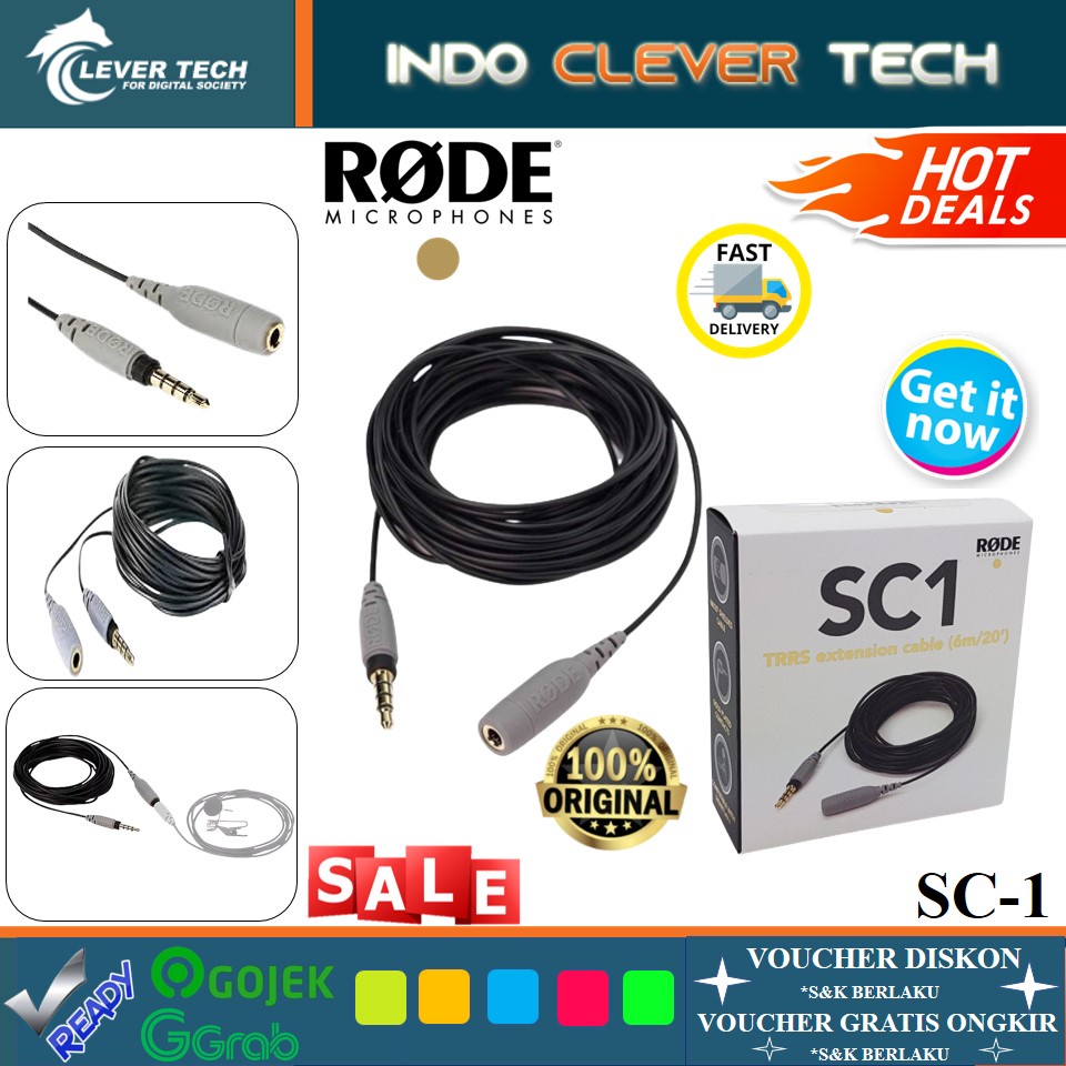 Rode SC1 TRRS Extension Cable For SmartLav Microphone