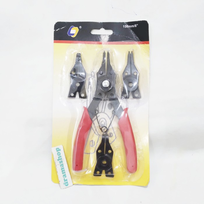 Tang Spi Sepi Buka Tutup Lurus Bengkok Snap Ring Plier Set Kombinasi