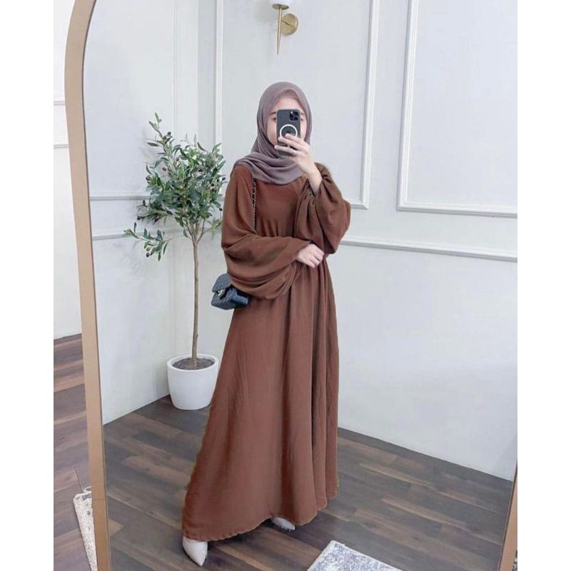 Maura maxy//fashion wanita//bahan crinkle//gamis wanita terbaru