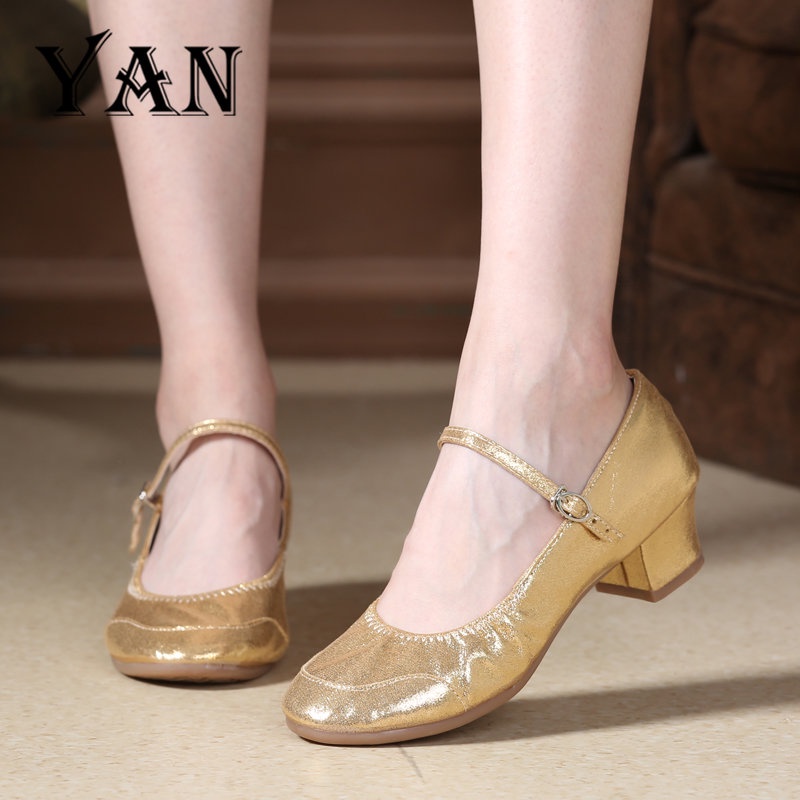 YAN Sepatu Dansa Latin/ Line Dance Heels 4cm Sepatu Dance Wanita Terbaru