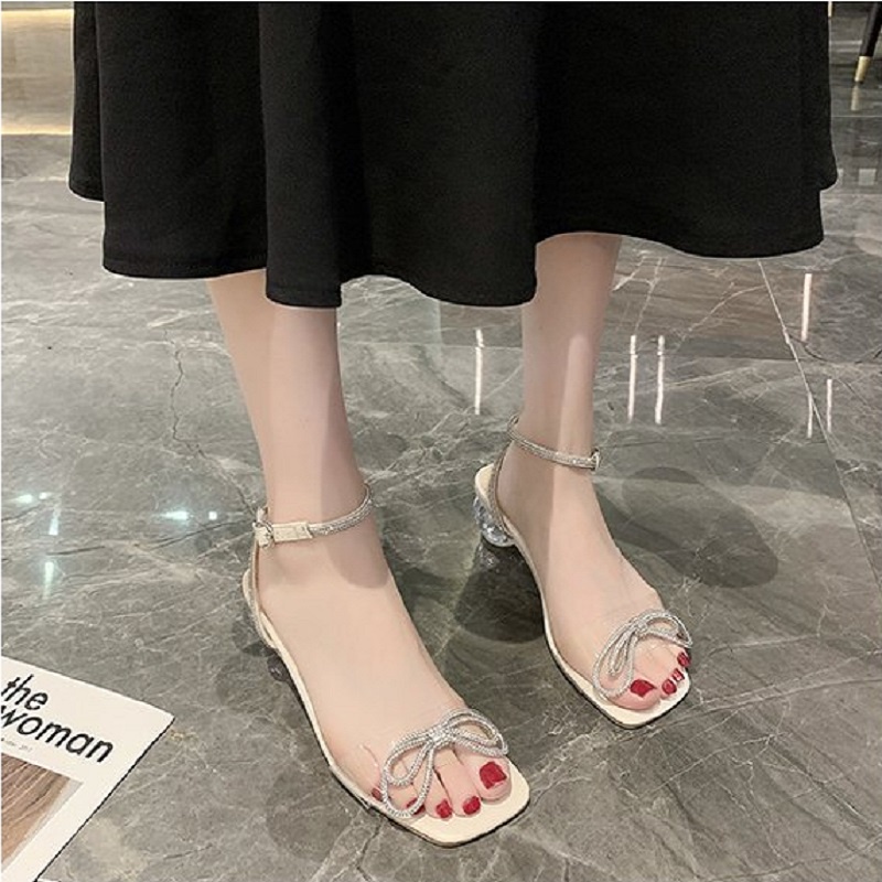 [✅BISA COD] Sandal Wanita Import Pita Crystal Tali VIRAL 2022 21908