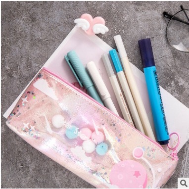 [Gongjin] Tepak Pensil Anak GALAXY / Kotak Penyimpanan Pencil Case Lucu Korea Sequin Cute Sekolah