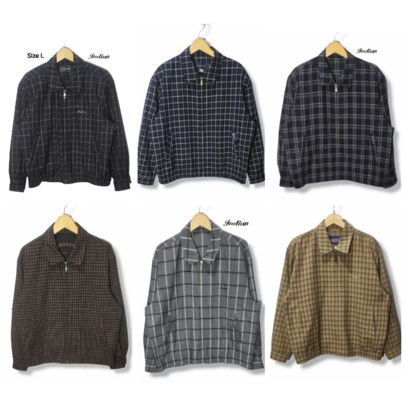 Tartan Vintage Casual Jacket Flannel Pria