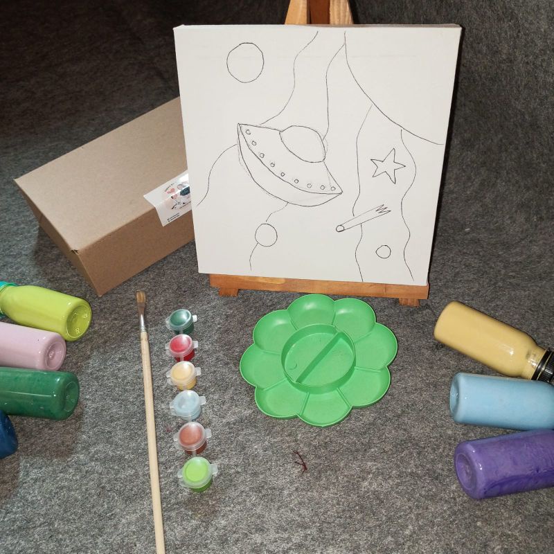

Painting Kit for kid melukis kanvas paket melukis anak lengkap cat warna aman