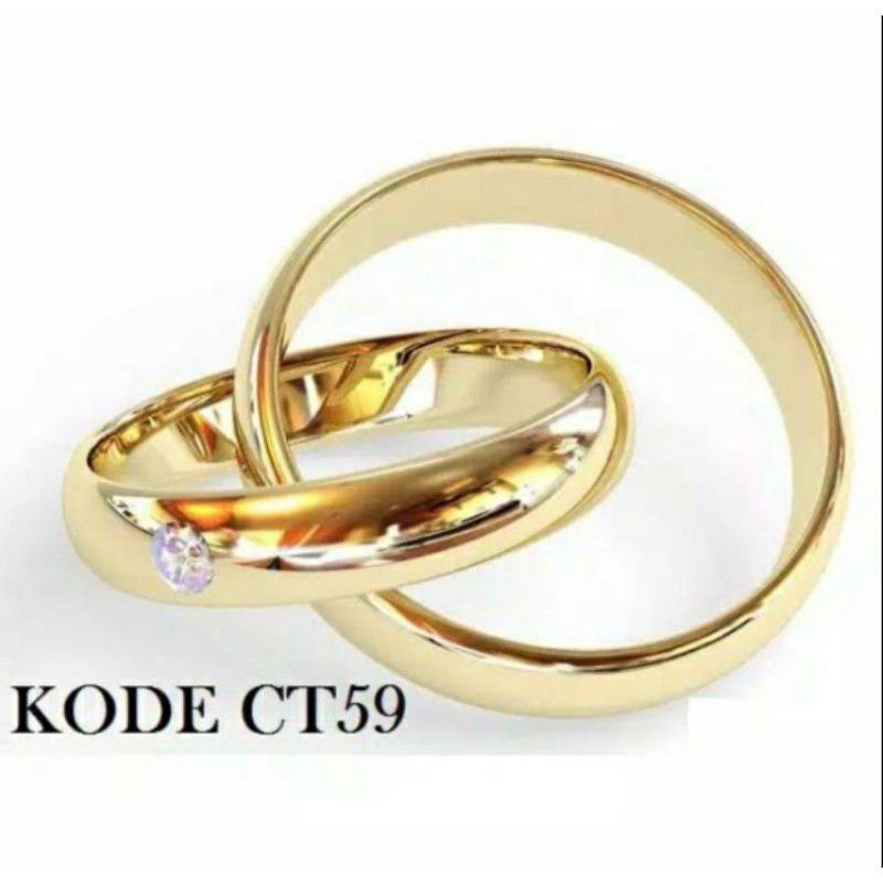 Cincin Titanium Wanita Polos Permata