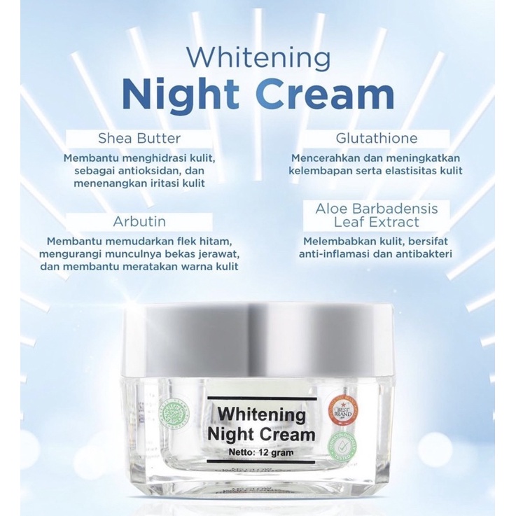 MS GLOW Night Cream Variant Acne Ultimate Whitening Luminous / Nite Cream Malam Ms Glow Original