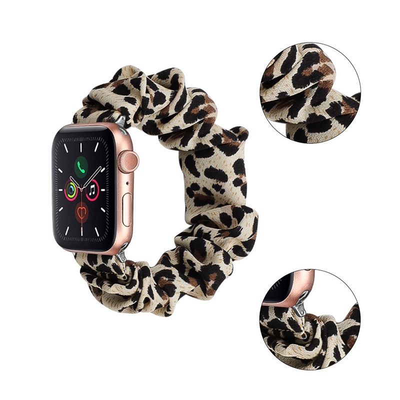 Scrunchie Cute Print Elastic Strap For iWatch Band Ultra 8 7 SE Series 7 6 SE 5 4 3 2 1 41mm 45mm 38mm 40mm 42mm 44mm For Iwatch Ladies Hair Bracelet