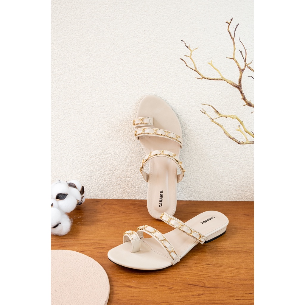 CARAMIL CROSS STRAP SANDAL/HEELS SLIPPER WANITA KOREAN STYLE IMPORT