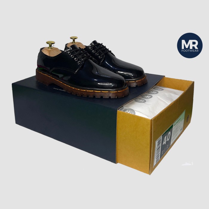 Sepatu Boots Wanita - Munich Patent S-Leather - Black Hitam - MR Footwear (Outsole Docmart atau Dr. Martens)