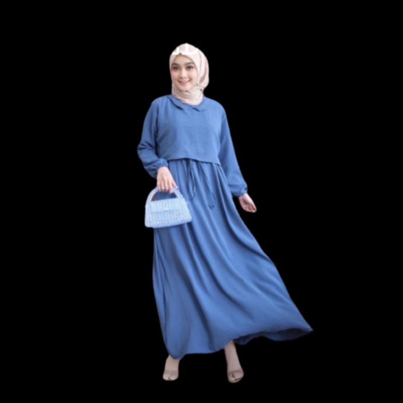 Baju Gamis Lebaran Terbaru 2023 Niami dress cringkle Busui Size S.M.L.XL Pakaian Remaja Dress Polos Midi Gamis Kondangan Gamis terbagus Gamis kekinian yang lagi tren and viral