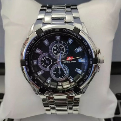 JAM TANGAN PRIA RANTAI SPORT HITAM / JAM TANGAN DEWASA RANTAI HITAM