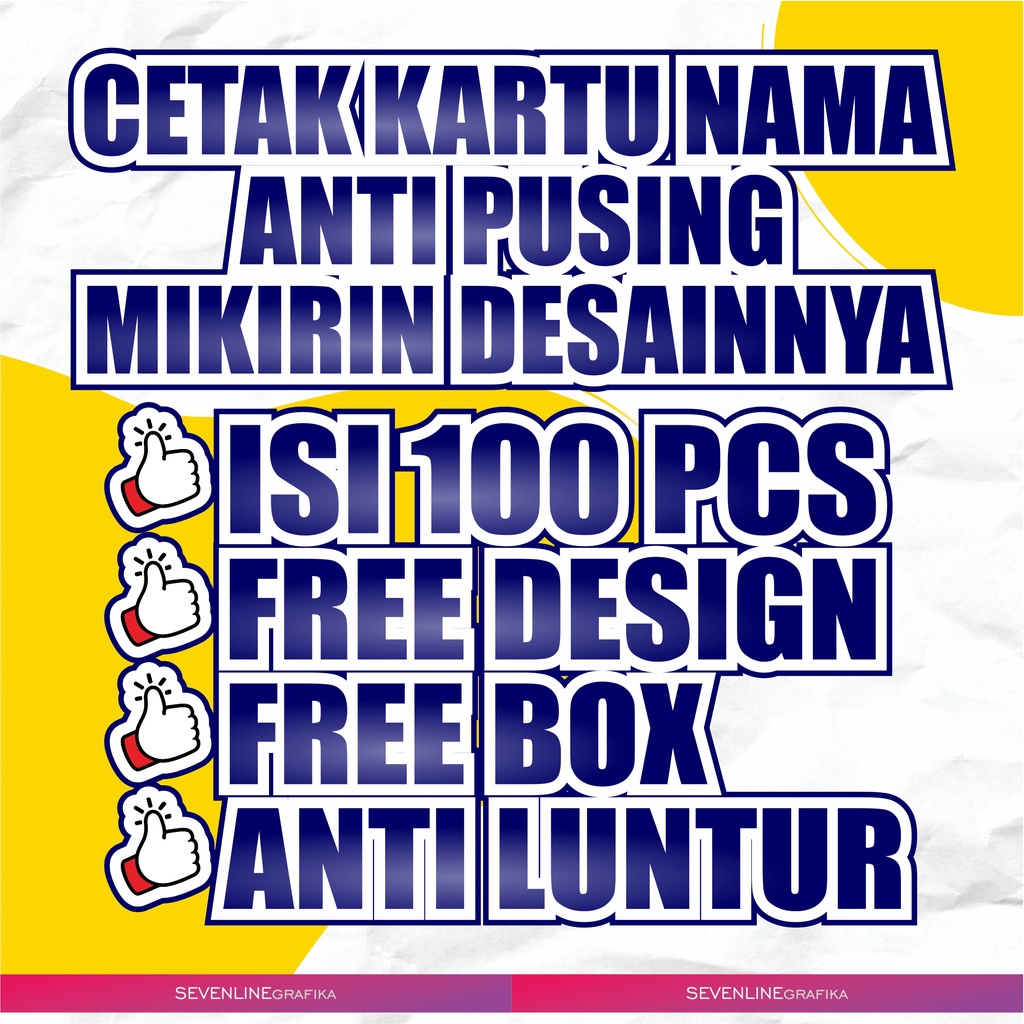 

Cetak Kartu Nama Free Design 1 bok (100 pcs)