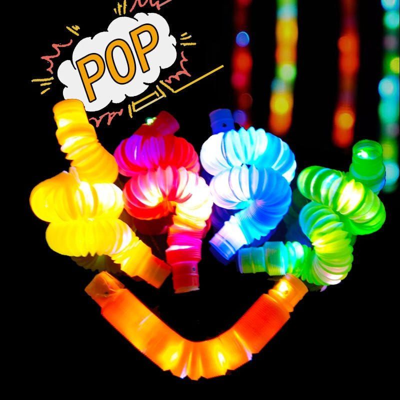 Light up pop Pipes Tubes Mainan Pop Light Mainan Viral Pop Tube Pipa LED Lampu LED