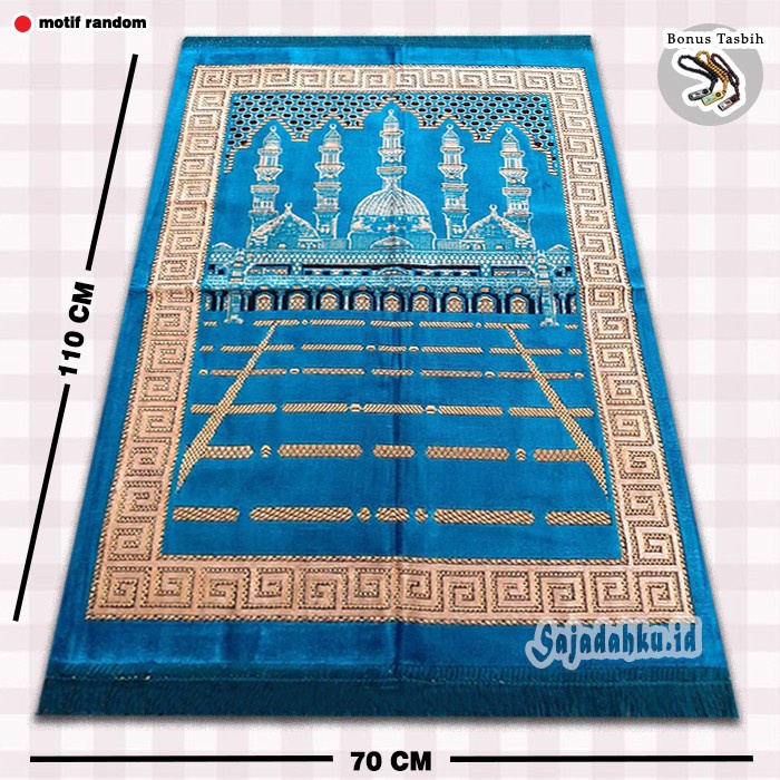 Sajadah sajadah turki / sajadah halus / ukuran 70 x 110 cm terlaris - Biru(V8V3) Sajadah Wangi Jumbo