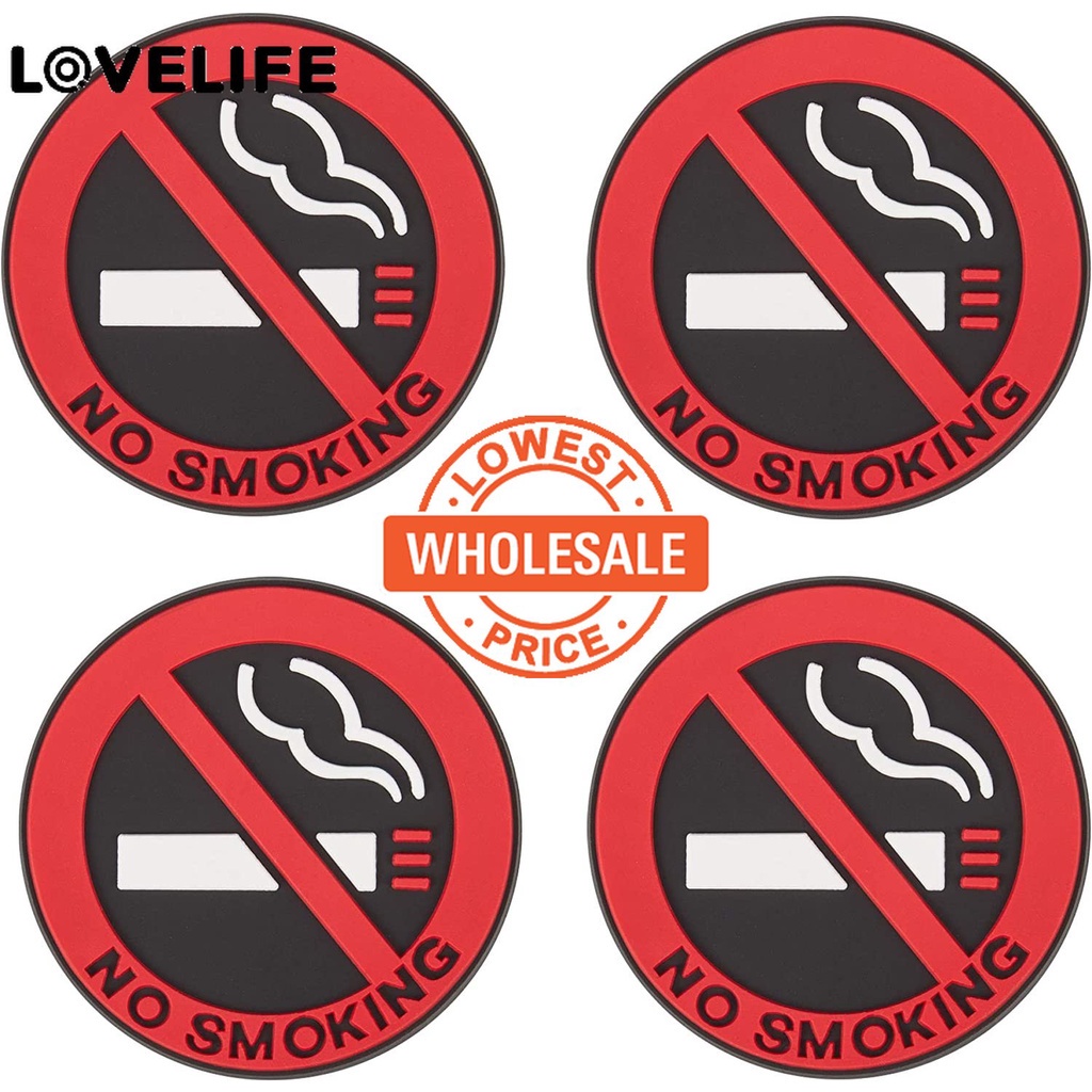 [Harga Grosir]1pc Stiker Tanda No Smoking Bahan Silikon Untuk Kaca Jendela Mobil