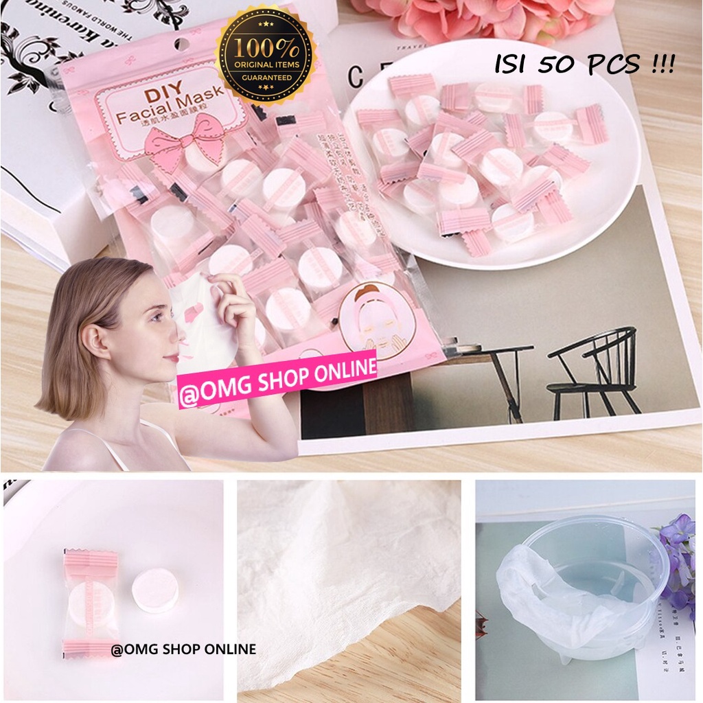 50 PCS COMPRESSED FACIAL MASK VIRAL Termurah !!! Masker Wajah Tablet Permen Compressed Facial Sheet Mask / Masker Wajah Pemutih dan Glowing Masker Wajah DIY Masker Muka Murah Masker Wajah Organik Korea Murah Skincare Alami Pria Wanita Anak Sekolah