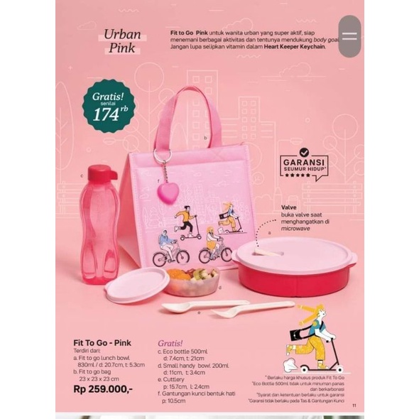 Fit go Lunch set tempat bekal makan Tupperware