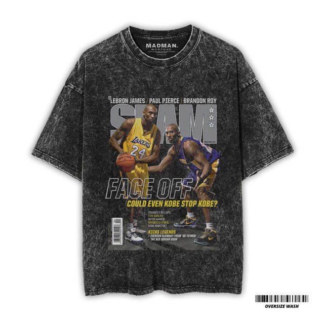 MADMAN Kaos LAKERS Premium Oversize Stone Wash T-Shirt | Oversized T-shirt | Vintage tee | WO
