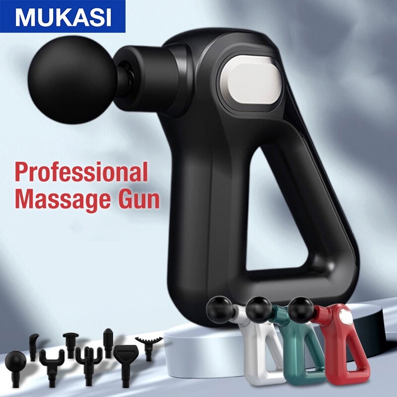 G-ORIi Mukasi Alat Pijat Elektrik Pundak Punggung Tangan Fascial Gun Rechargeable Kh-750 Black Or-i