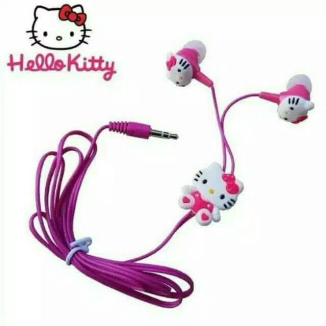 Perkakas Headset - Earphone Lucu Karakter Hellokitty