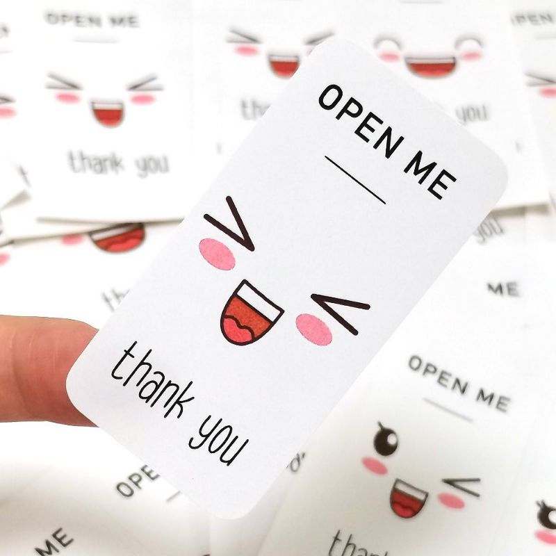 STICKER OPEN ME SMILE EMOTICON THANK YOU (4 PCS) SC-06