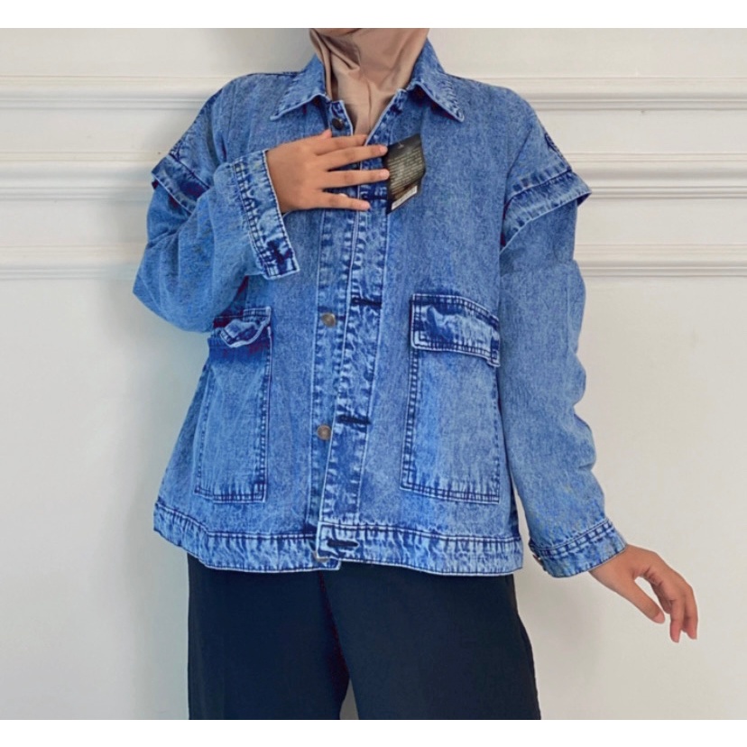 Jaket Jeans Wanita OVERSIZE Korean Style Joza