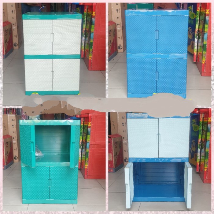 Lemari Lemari Plastik 2 Susun Artha Model Rotan