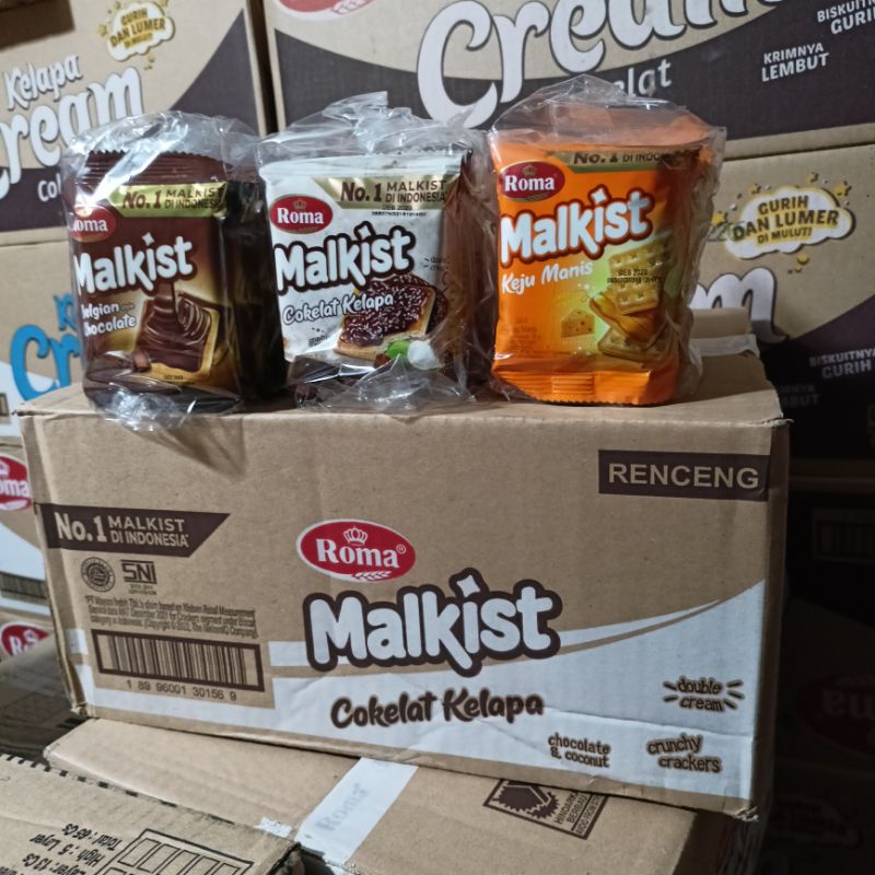 

Biskuit Malkist Roma Renceng Cokelat Kelapa Chocolate Keju Manis