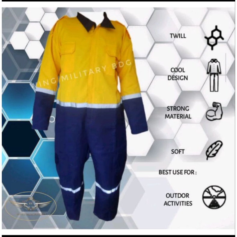 Werpak coverall two tone scotlight terbaru