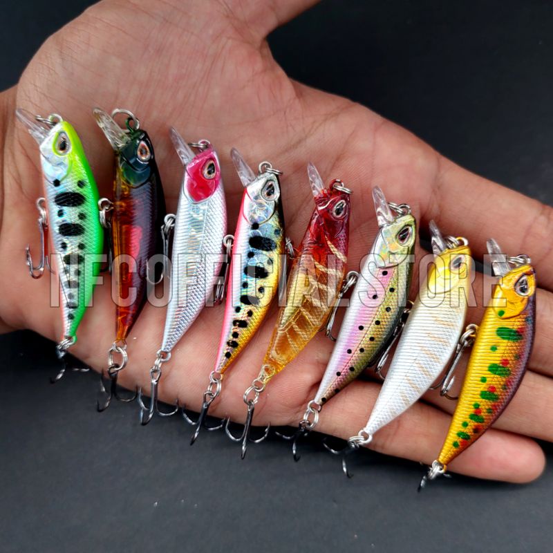 Minnow sinking 5gr/5cm TSURINOYA REPLIKA. Umpan tiruan bentuk ikan. Umpan casting