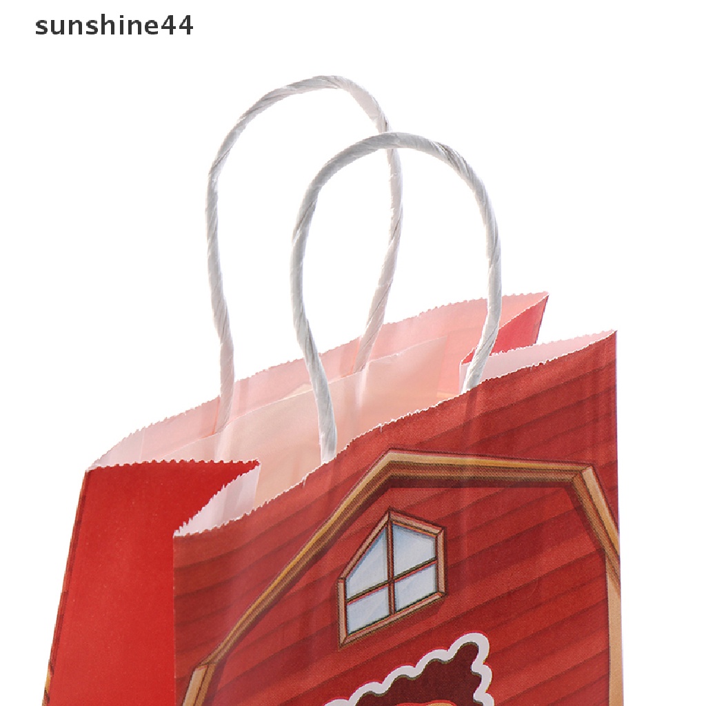 Sunshine 6 Pcs Kartun Hewan Pertanian Hadiah Tas Permen Anak-Anak Tema Pertanian Perlengkapan Pesta Ulang Tahun.