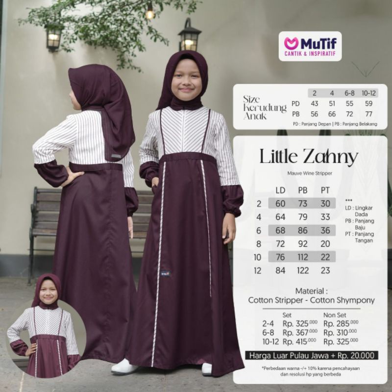 Sarimbit Mutif 2023 Sarimbit Zahny Mauve Wine Stripper Gamis Zahny Koko Zahid Maroon Marun