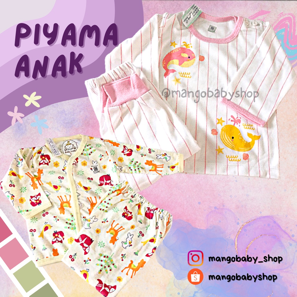 PIYAMA PAJAMA BAJU TIDUR ANAK MOTIF BABY LUCKY 3-12 M