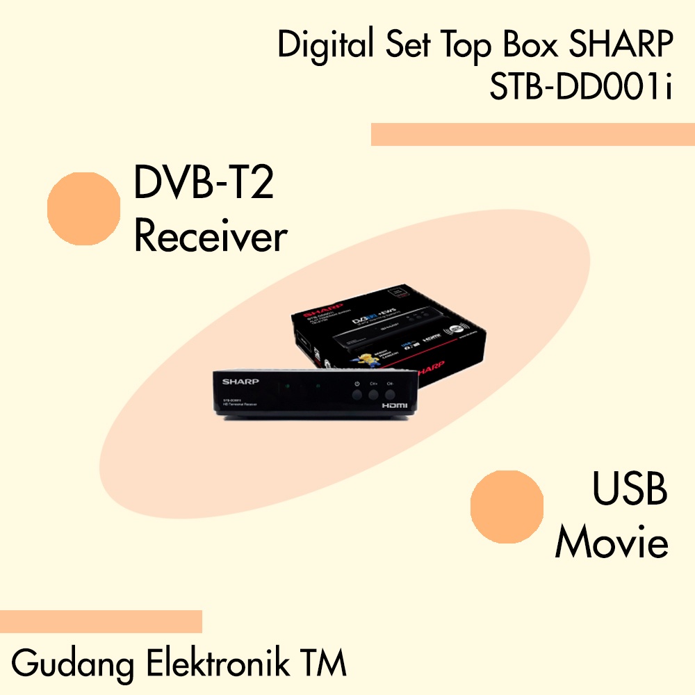 Digital Set Top Box SHARP STB DD001i (mengubah TV analog menjadi digital)