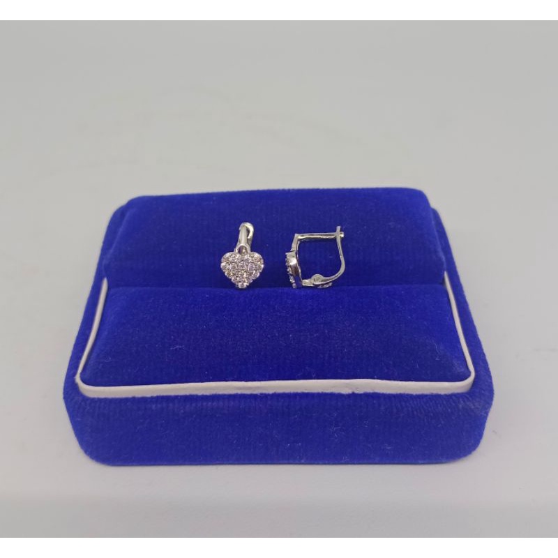 anting jepit dewasa model love mp / anting perak asli silver 925 lapis emas/ anting fashion wanita terbaru