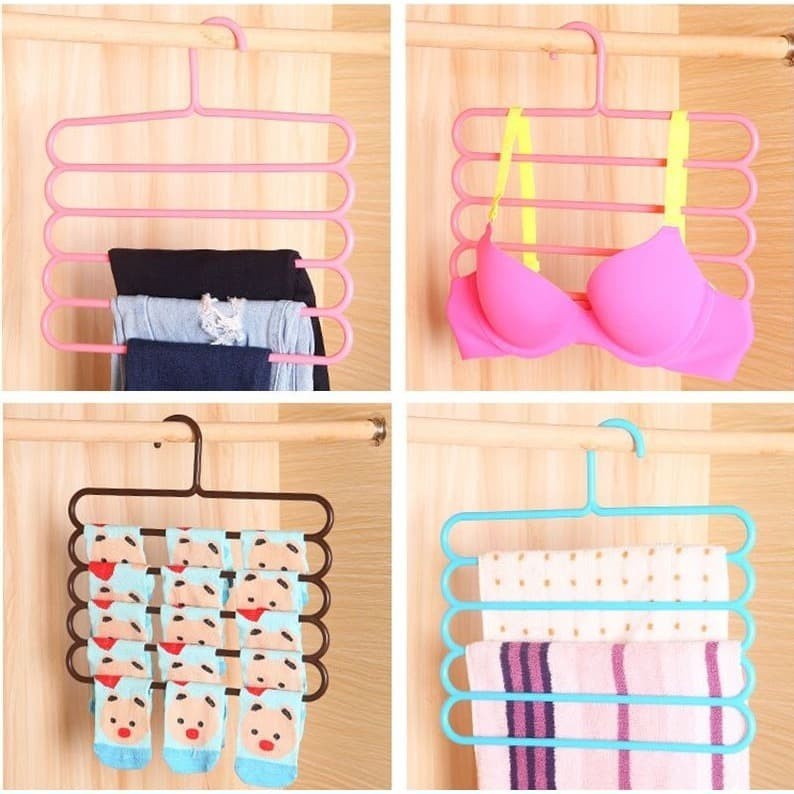 [GROSIR] GANTUNGAN HANGER HIJAB KERUDUNG JILBAB SARUNG BAJU 5 SUSUN 5SUSUN MAGIC MULTIFUNGSI SERBAGUNA