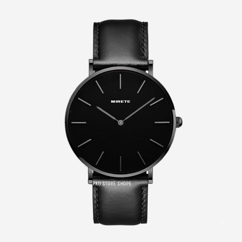 Jam Tangan Pria Kasual Strap Kulit Tahan Air | Jam Tangan Import Pria Analog Mewah Elegan Water Resistant Sesuai Foto Garansi Original Free Batrai