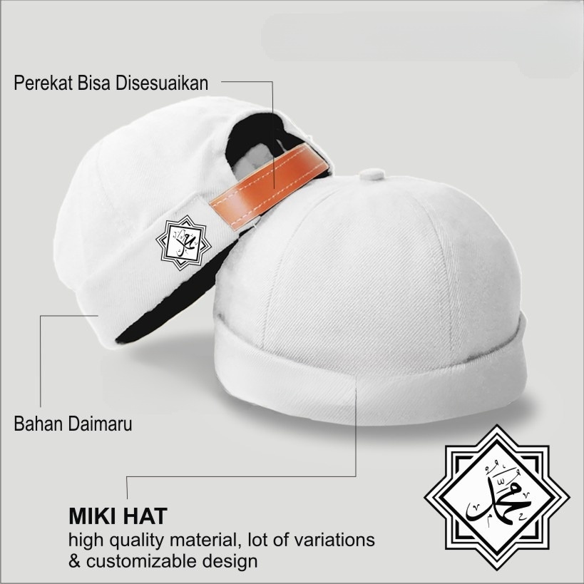 Peci Miki Hat DEWASA Topi Peci Miki Hat KALIGRAFI MUHAMMAD CUSTOM Kopiah Peci Kekinian