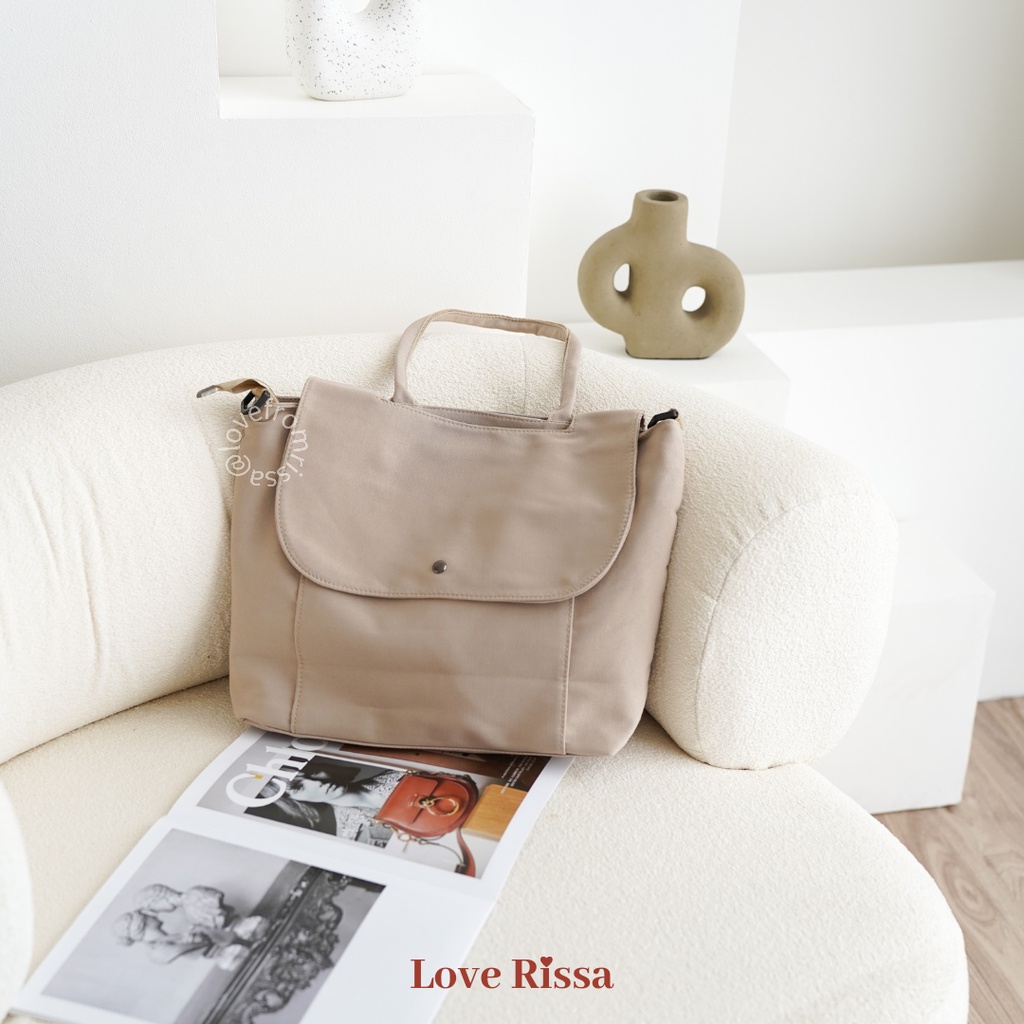 Tas Jihyo Tas Korean Style Tas Wanita Tas Selempang Bahu Wanita Tote Bag 2 in 1 Tas Kantor Tas Sekolah Tas Cantik Solid Color Love Rissa