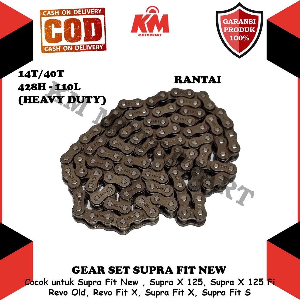 Gear Set Supra Fit New Supra X 125 Revo Old Revo Fit Revo 110 Paket Gir dan Rantai