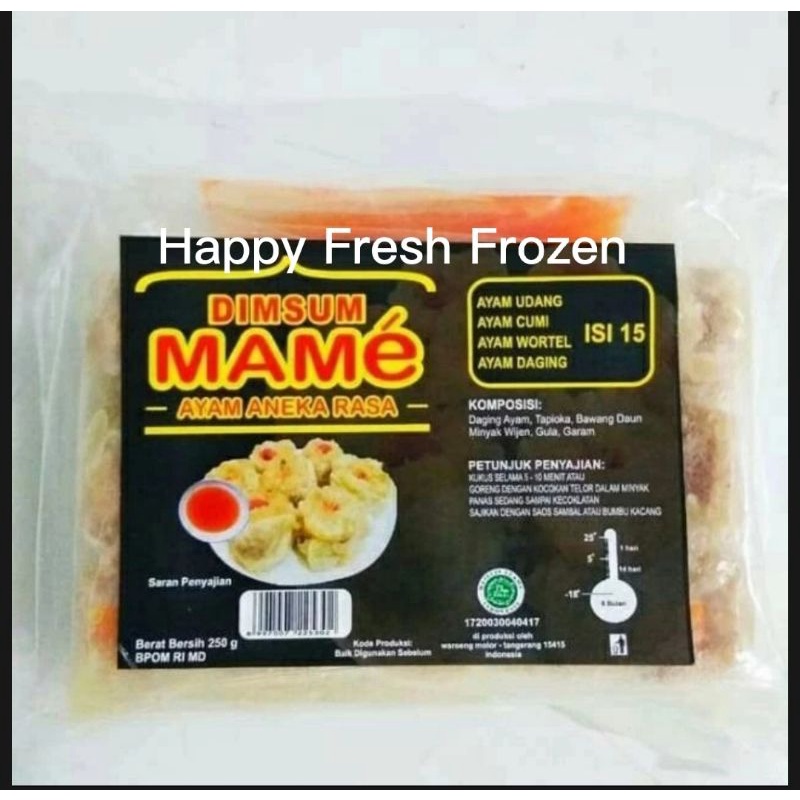 

Dimsum Mame Mix Ayam Aneka Toping Beku Frozen isi 15