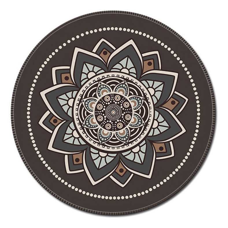 Comfast Mouse Pad PC Laptop Komputer Bulat Anti Slip Vintage Bohemian 20 cm