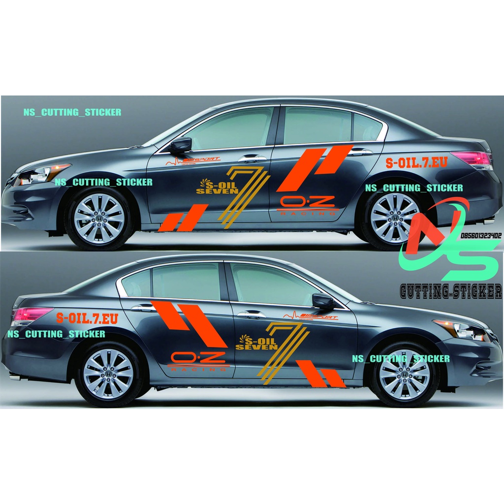 Sticker mobil sedan stiker sticker mobil sedan sivic s-oil seven sport