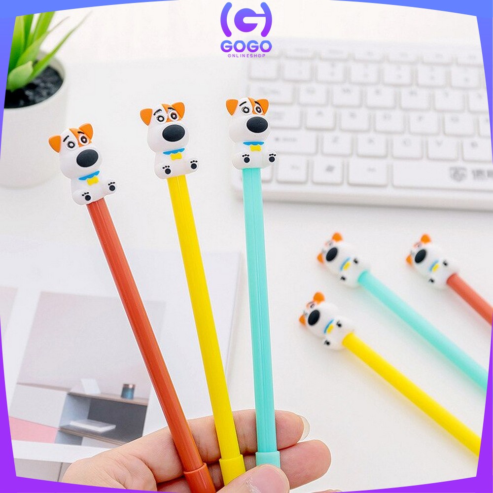 GOGO-A47 Pulpen Gel Karakter Puppy Lucu 0.5mm Motif Polos Korean Style / Alat Tulis Pena Cair Doggie Perlengkapan Sekolah Kantor Ballpoint Import