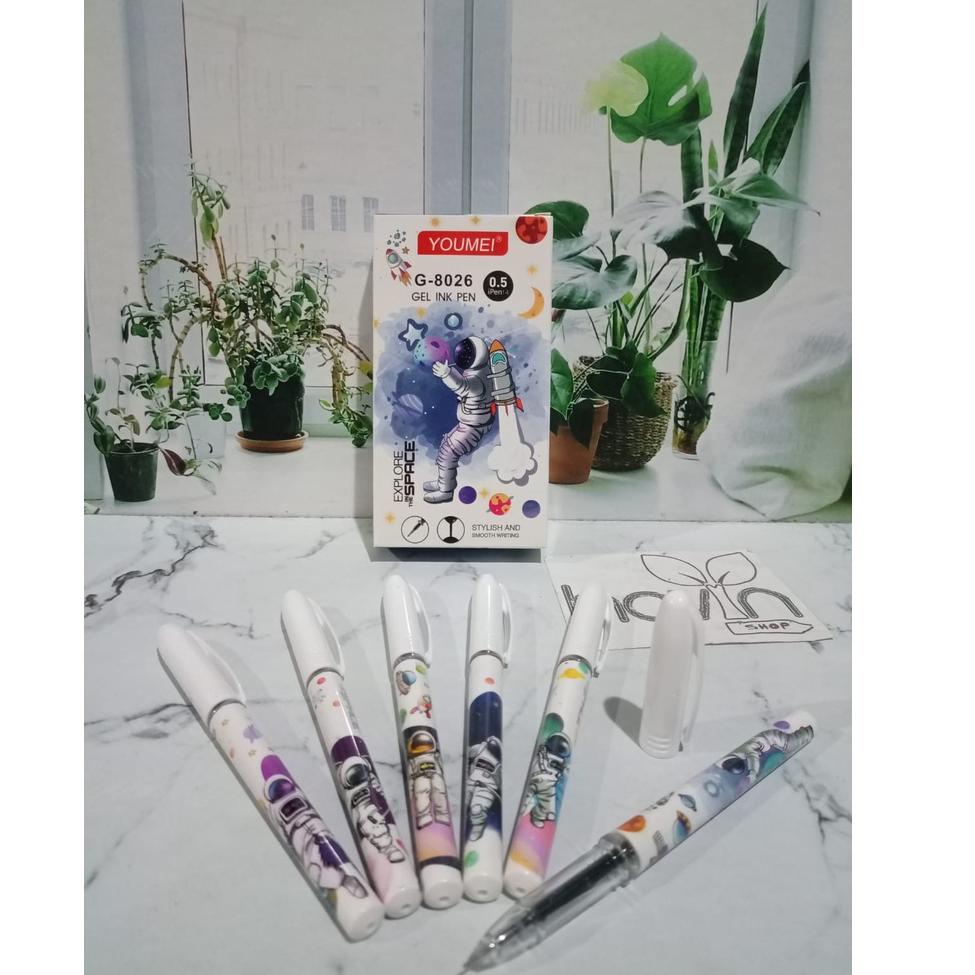 

HOT Product (12pc) PEN GEL motif ASTRONOUT ASTRONOT / GEL PEN serbuuu !